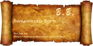 Benyovszky Bors névjegykártya